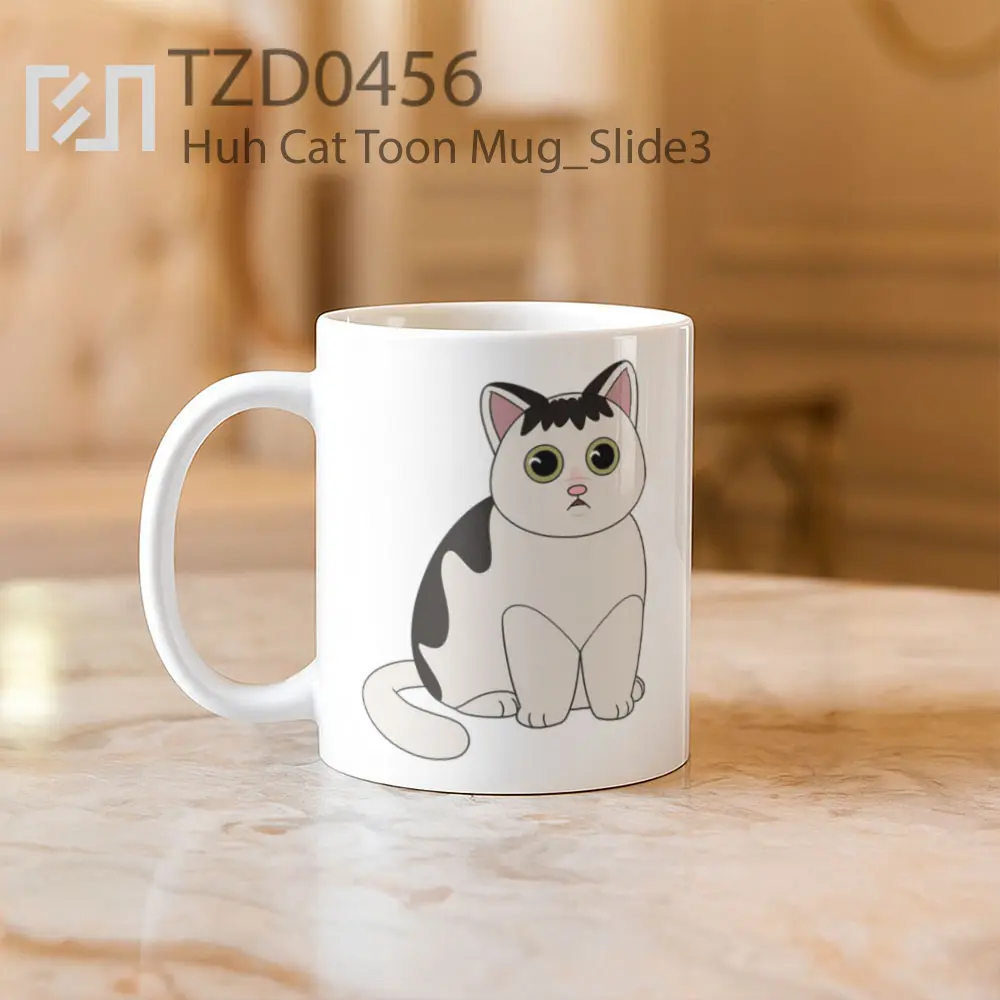 Huh Cat Toon Mug - All-side / Desain