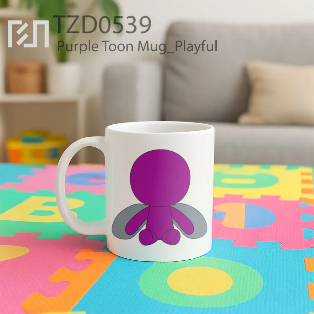 Purple Toon Mug - All-side / Desain