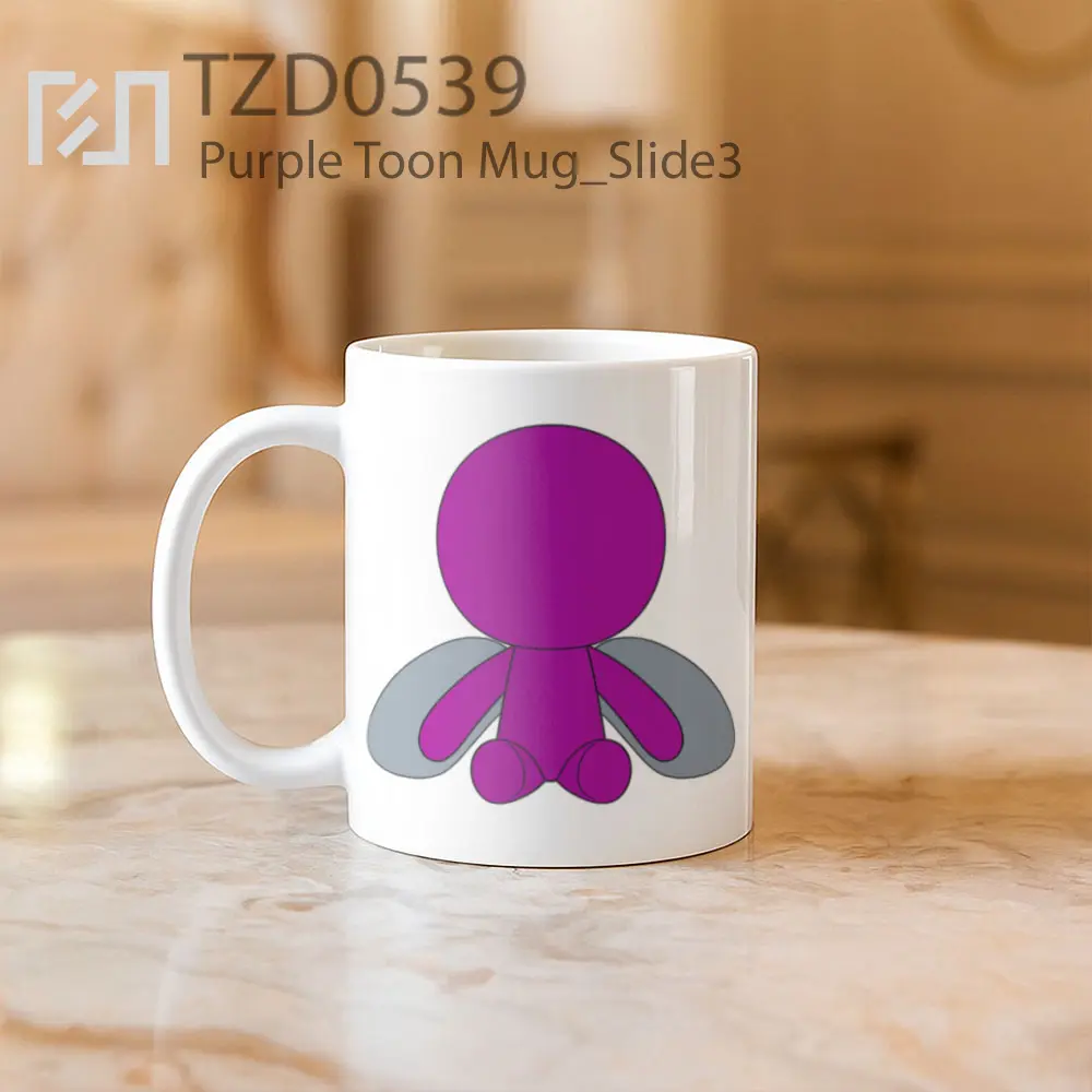 Purple Toon Mug - All-side / Desain