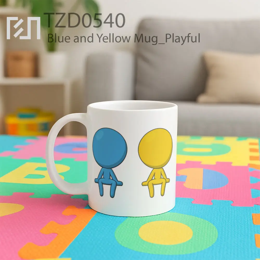 Blue and Yellow Mug - All-side / Desain