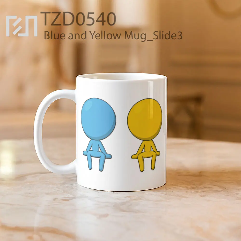 Blue and Yellow Mug - All-side / Desain