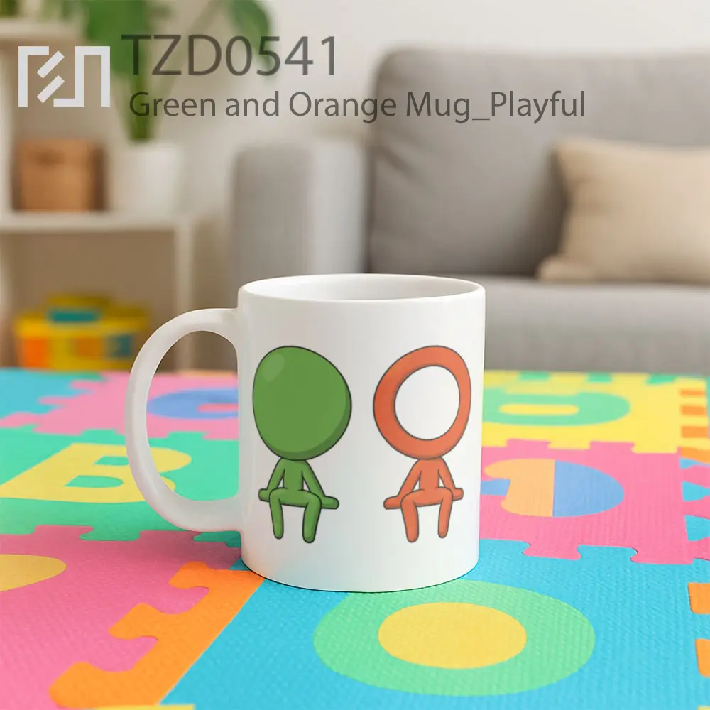 Green and Orange Mug - All-side / Desain