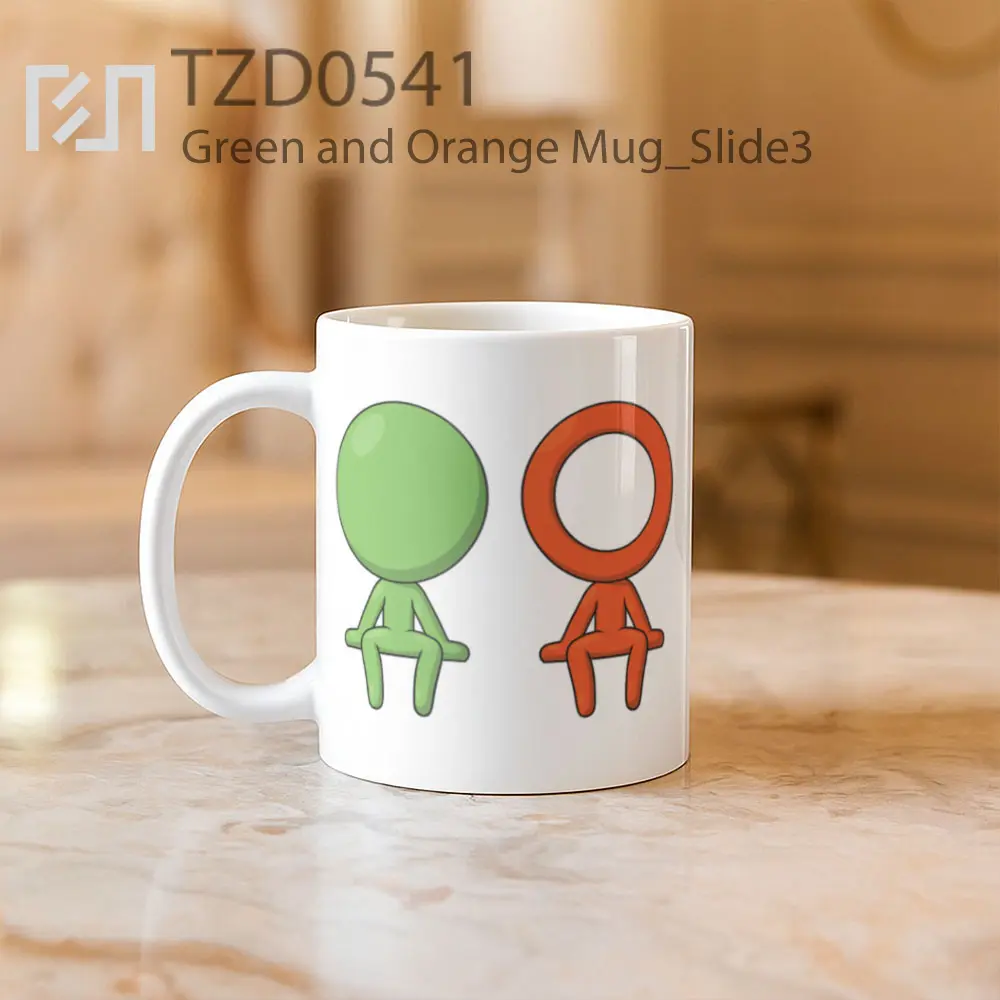 Green and Orange Mug - All-side / Desain