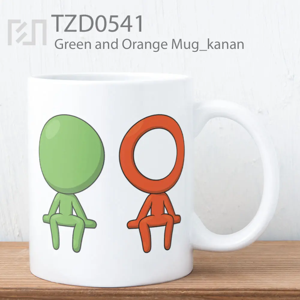 Mug Keramik Premium SNI - Green and Orange Mug