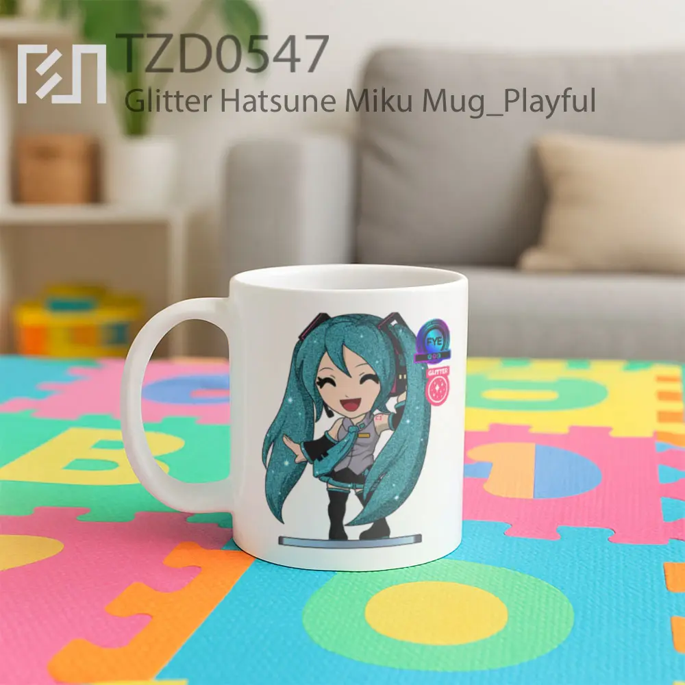 Glitter Hatsune Miku Mug - All-side / Desain