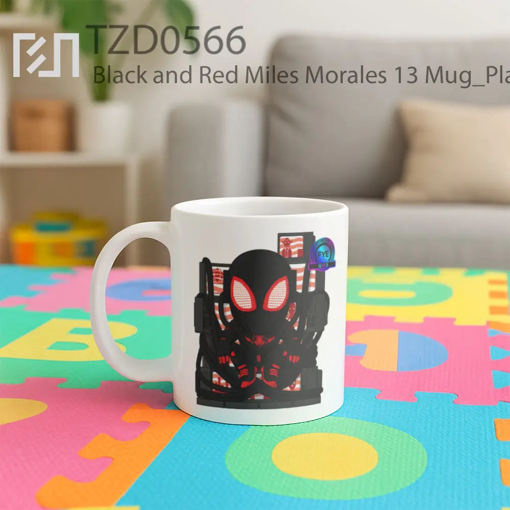 Black and Red Miles Morales 13 Mug - All-side / Desain