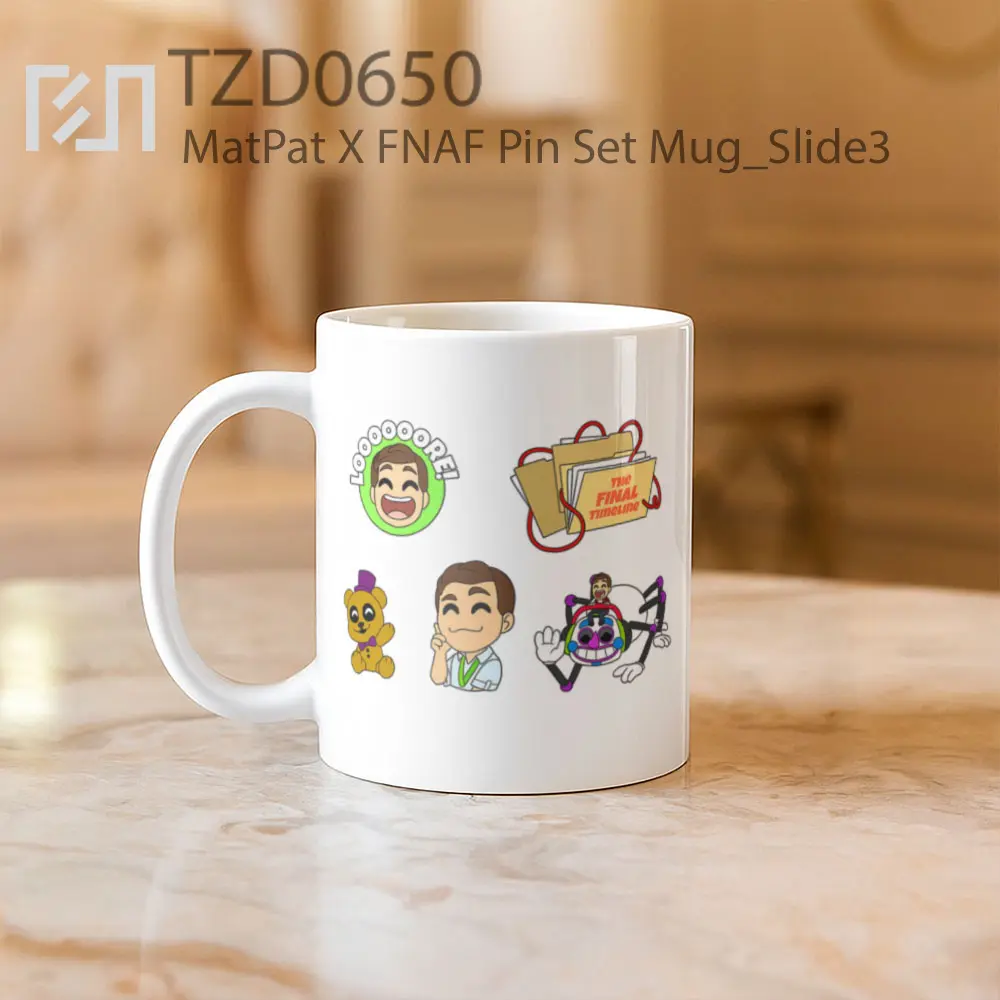 MatPat X FNAF Pin Set Mug - All-side / Desain