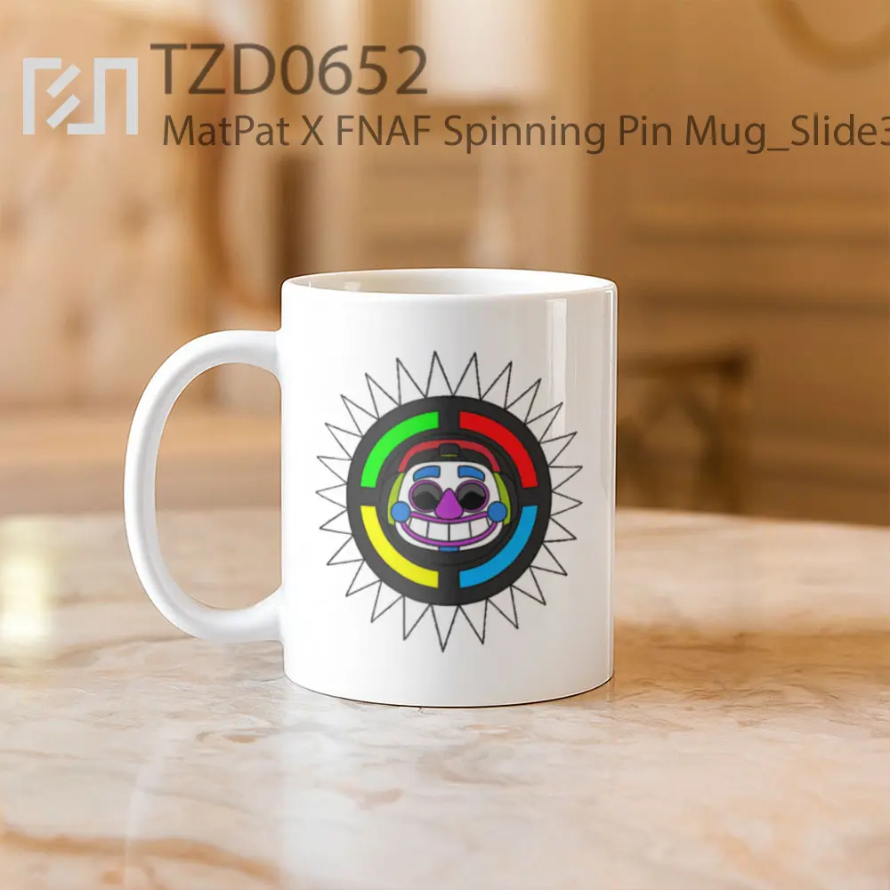 MatPat X FNAF Spinning Pin Mug - All-side / Desain
