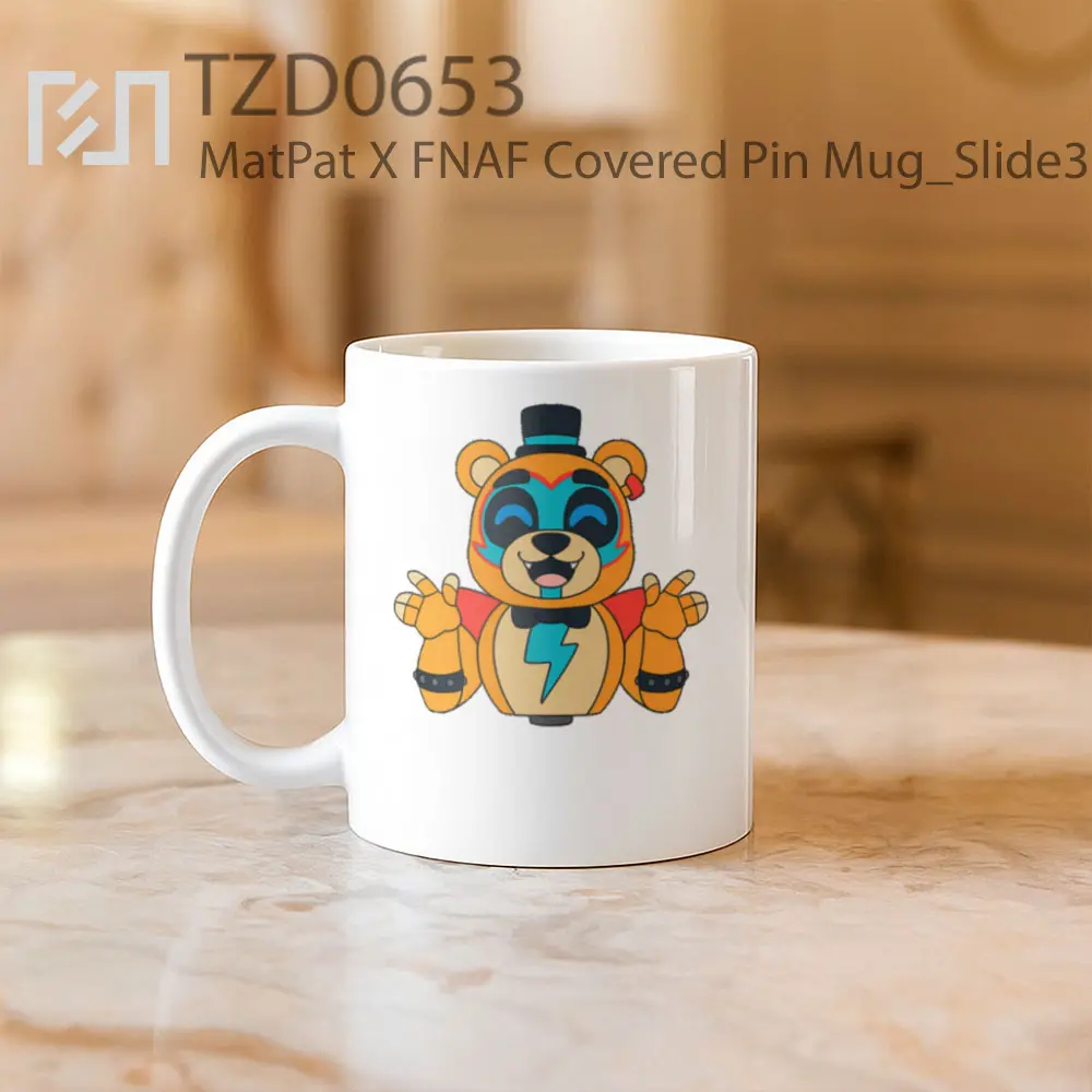 MatPat X FNAF Covered Pin Mug - All-side / Desain