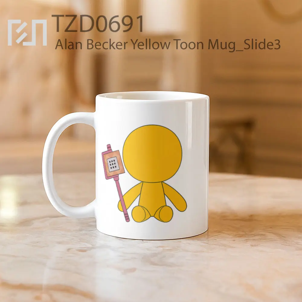 Alan Becker Yellow Toon Mug - All-side / Desain