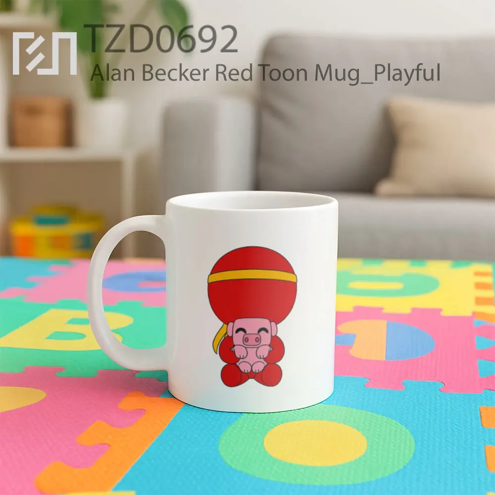 Alan Becker Red Toon Mug - All-side / Desain