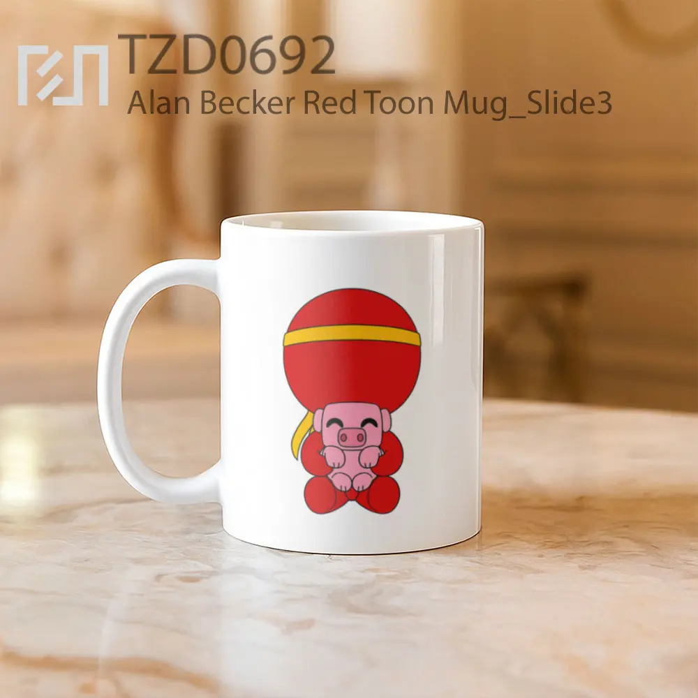 Alan Becker Red Toon Mug - All-side / Desain