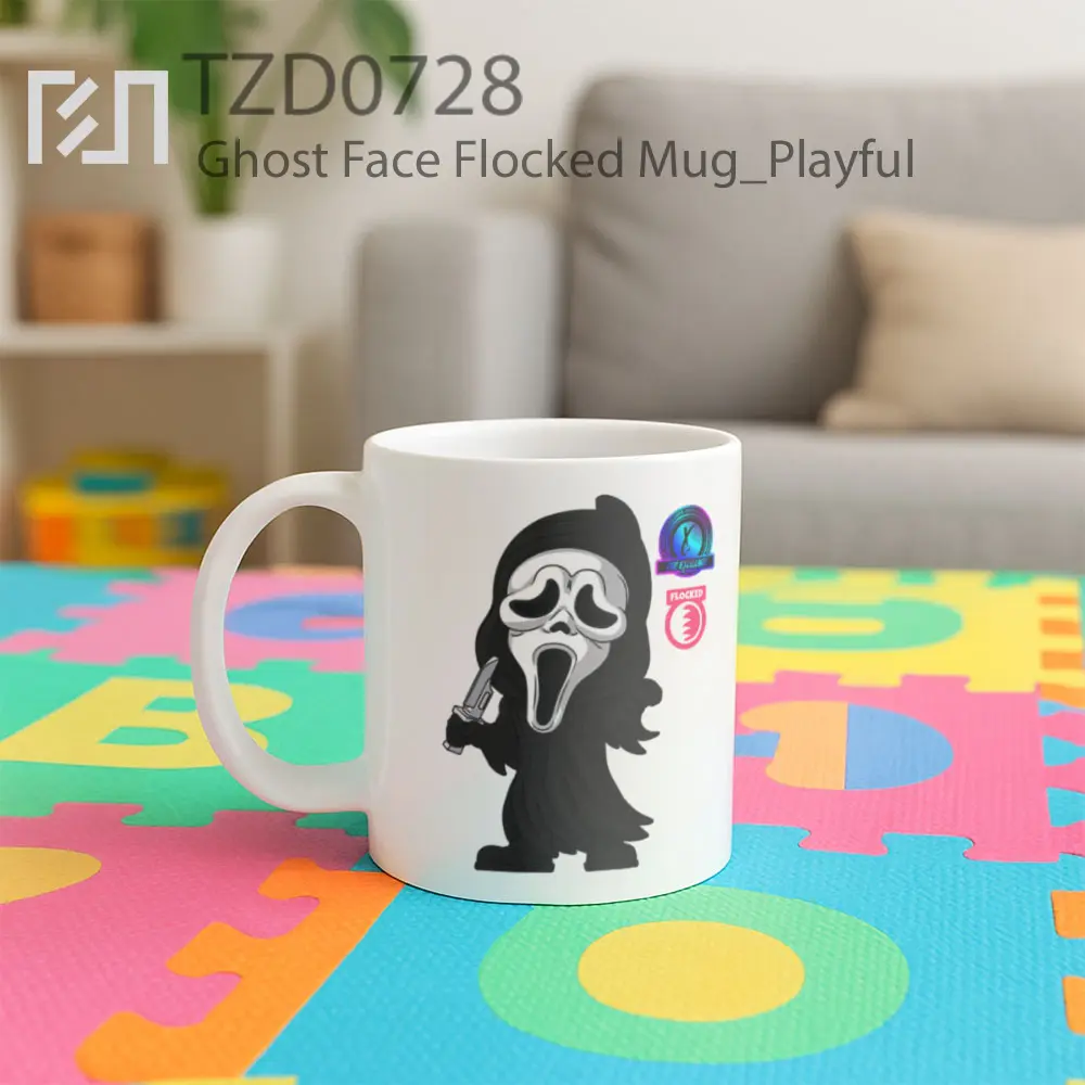 Ghost Face Flocked Mug - All-side / Desain