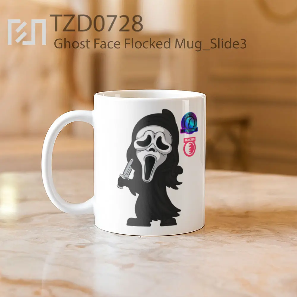 Ghost Face Flocked Mug - All-side / Desain
