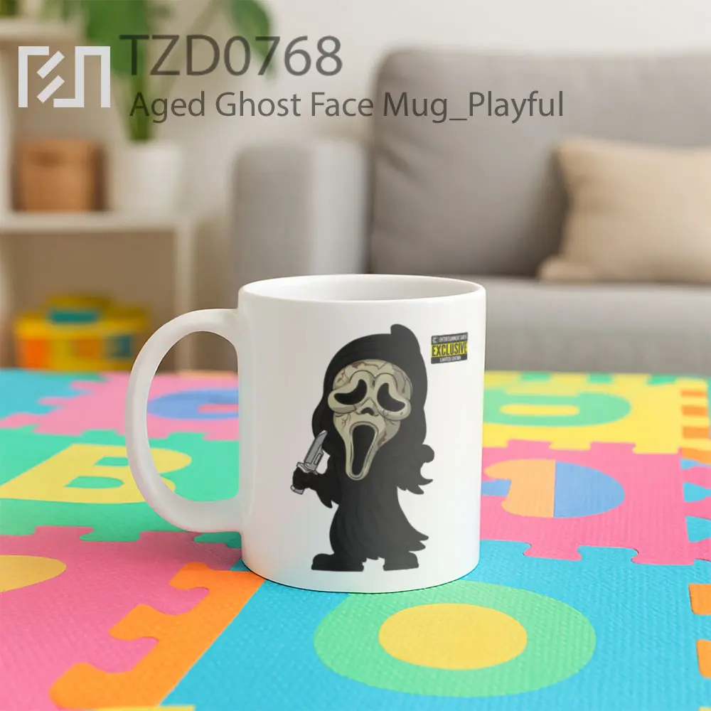 Aged Ghost Face Mug - All-side / Desain