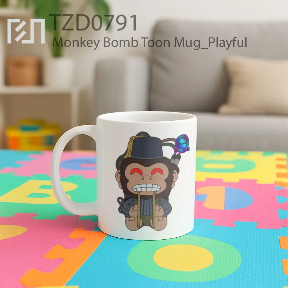 Monkey Bomb Toon Mug - All-side / Desain