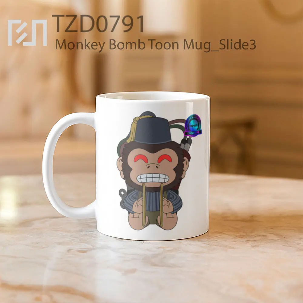 Monkey Bomb Toon Mug - All-side / Desain