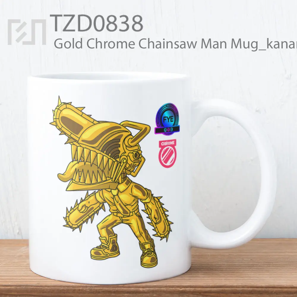 Gold Chrome Chainsaw Man Mug