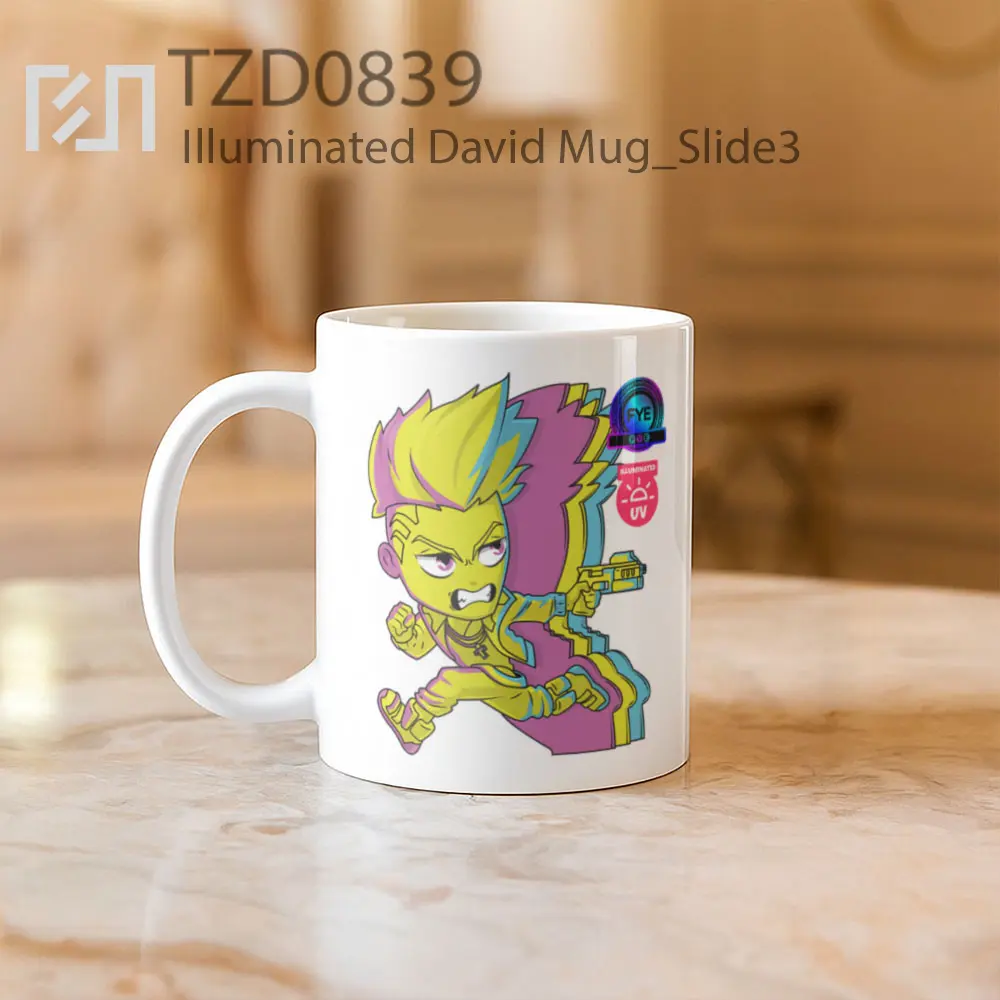 Illuminated David Mug - All-side / Desain