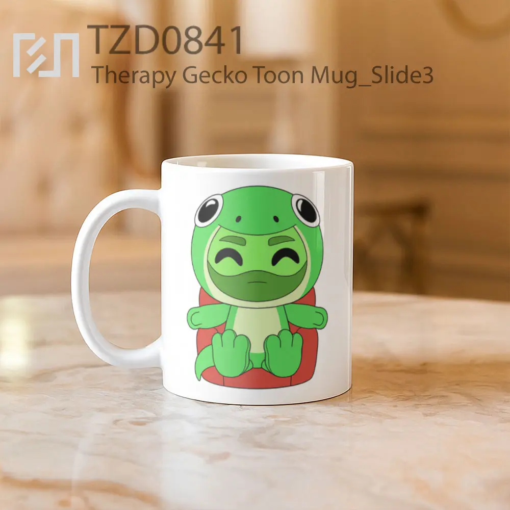 Therapy Gecko Toon Mug - All-side / Desain