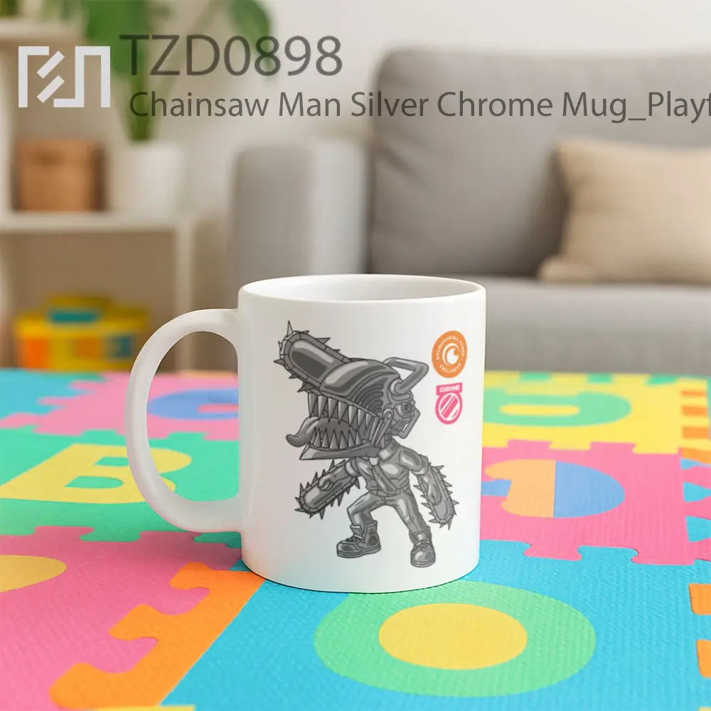 Chainsaw Man Silver Chrome Mug - All-side / Desain
