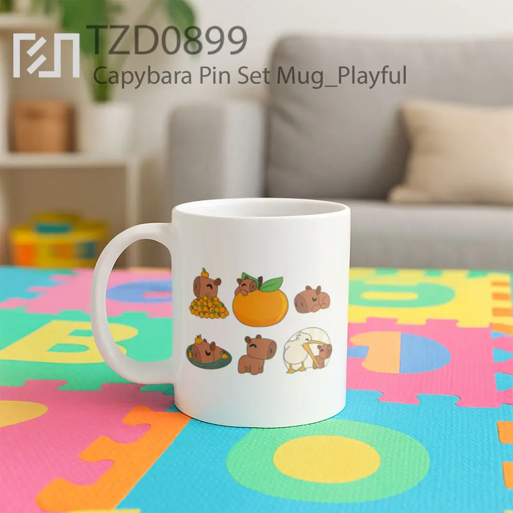 Capybara Pin Set Mug - All-side / Desain