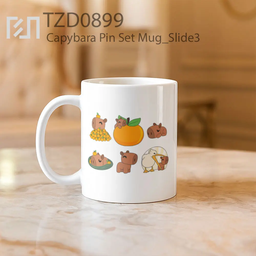 Capybara Pin Set Mug - All-side / Desain