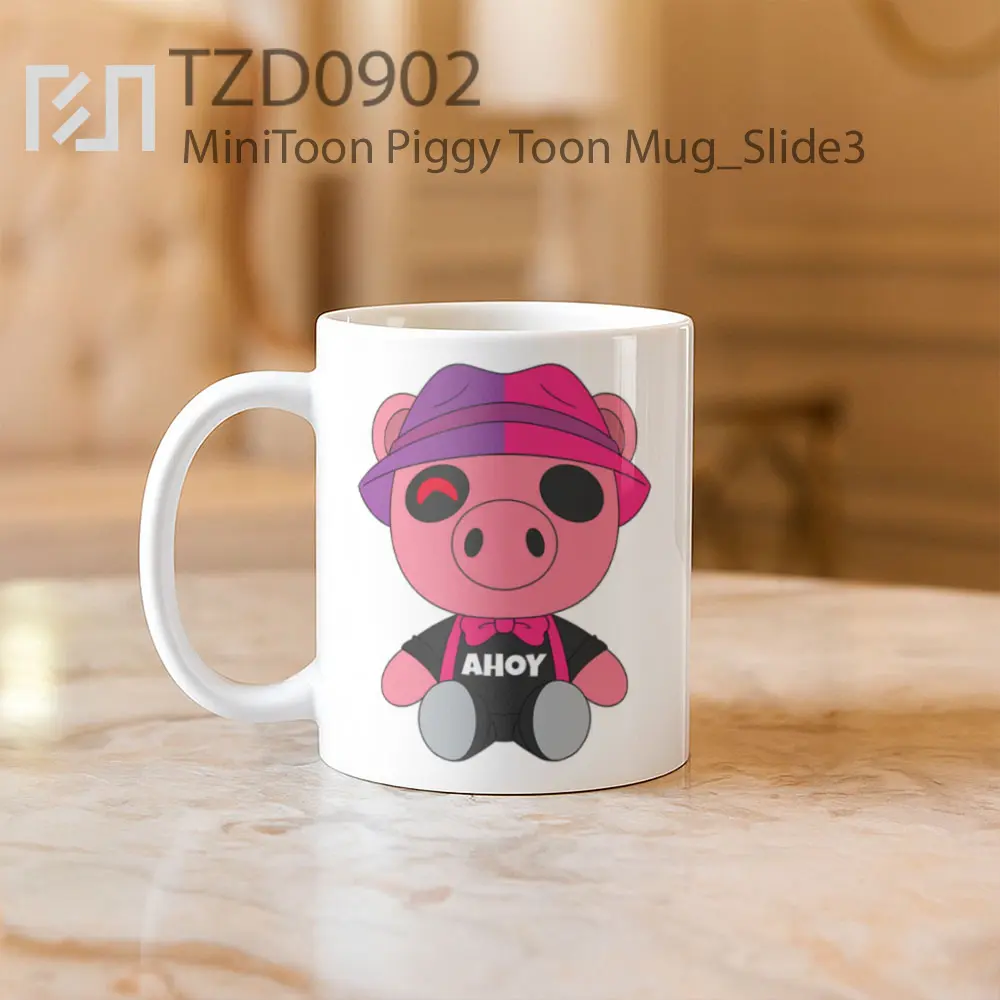MiniToon Piggy Toon Mug - All-side / Desain