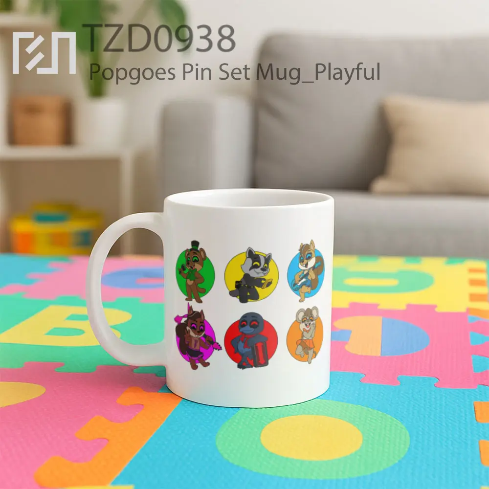 Popgoes Pin Set Mug - All-side / Desain