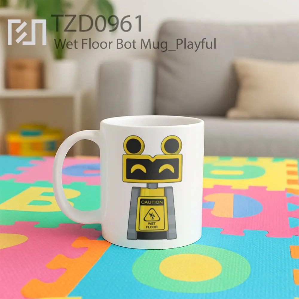 Wet Floor Bot Mug - All-side / Desain