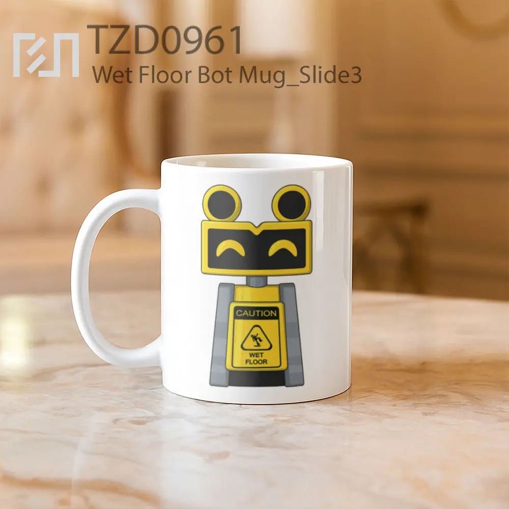 Wet Floor Bot Mug - All-side / Desain