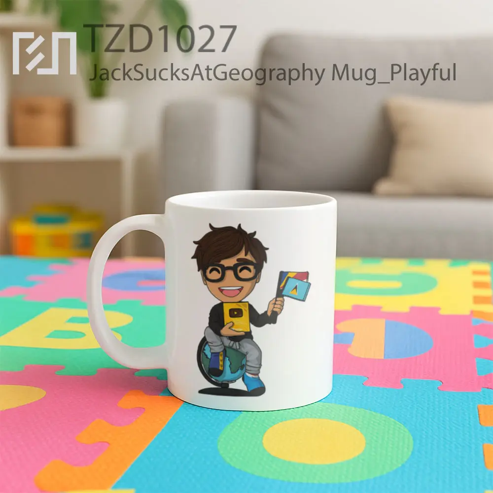 JackSucksAtGeography Mug - All-side / Desain