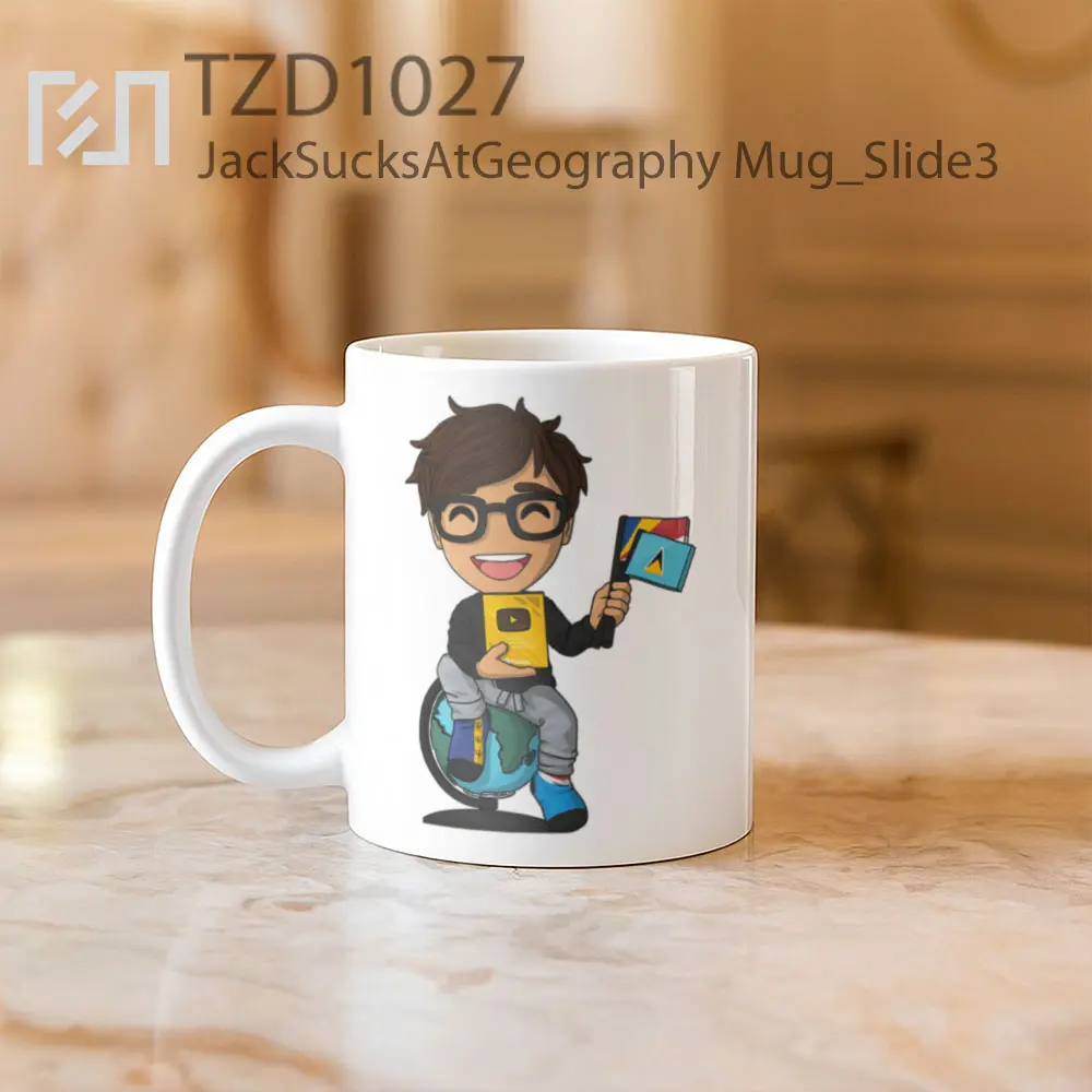 JackSucksAtGeography Mug - All-side / Desain