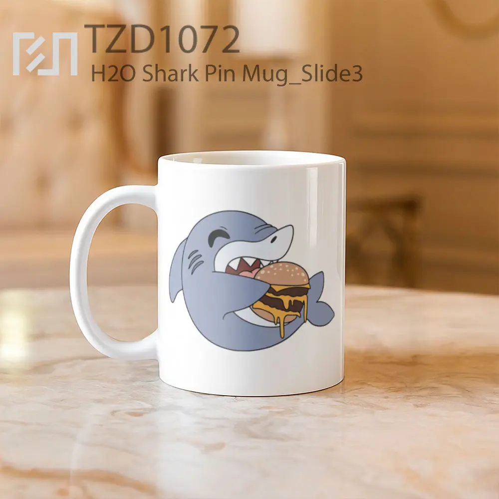 H2O Shark Pin Mug - All-side / Desain