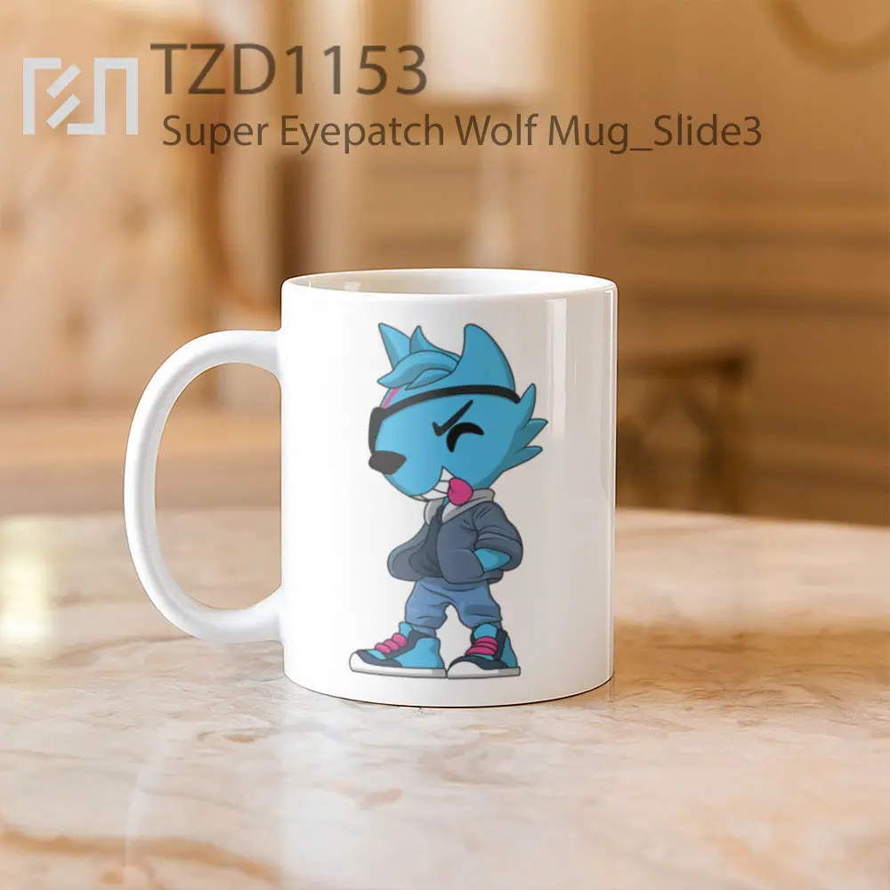 Super Eyepatch Wolf Mug - All-side / Desain