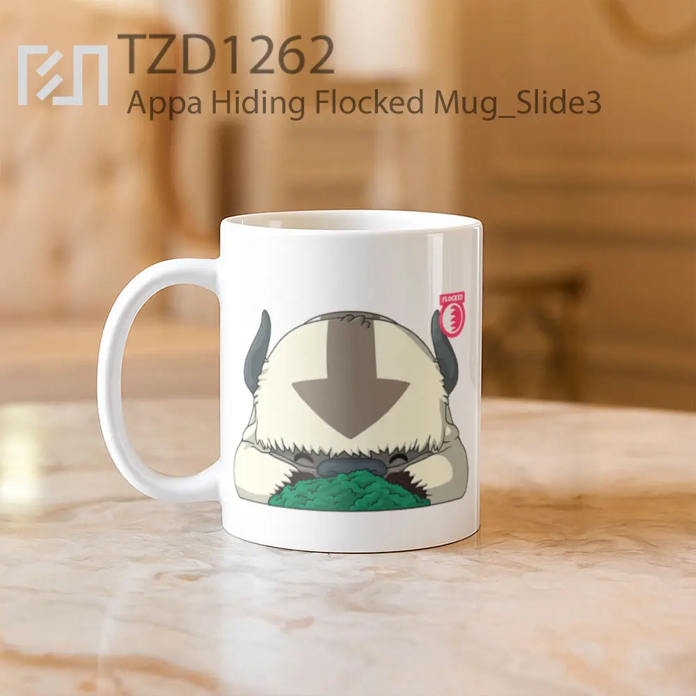 Appa Hiding Flocked Mug - All-side / Desain