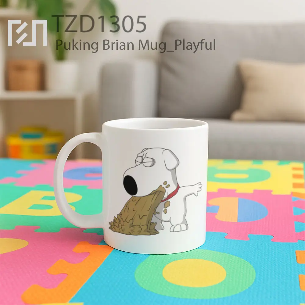 Puking Brian Mug - All-side / Desain