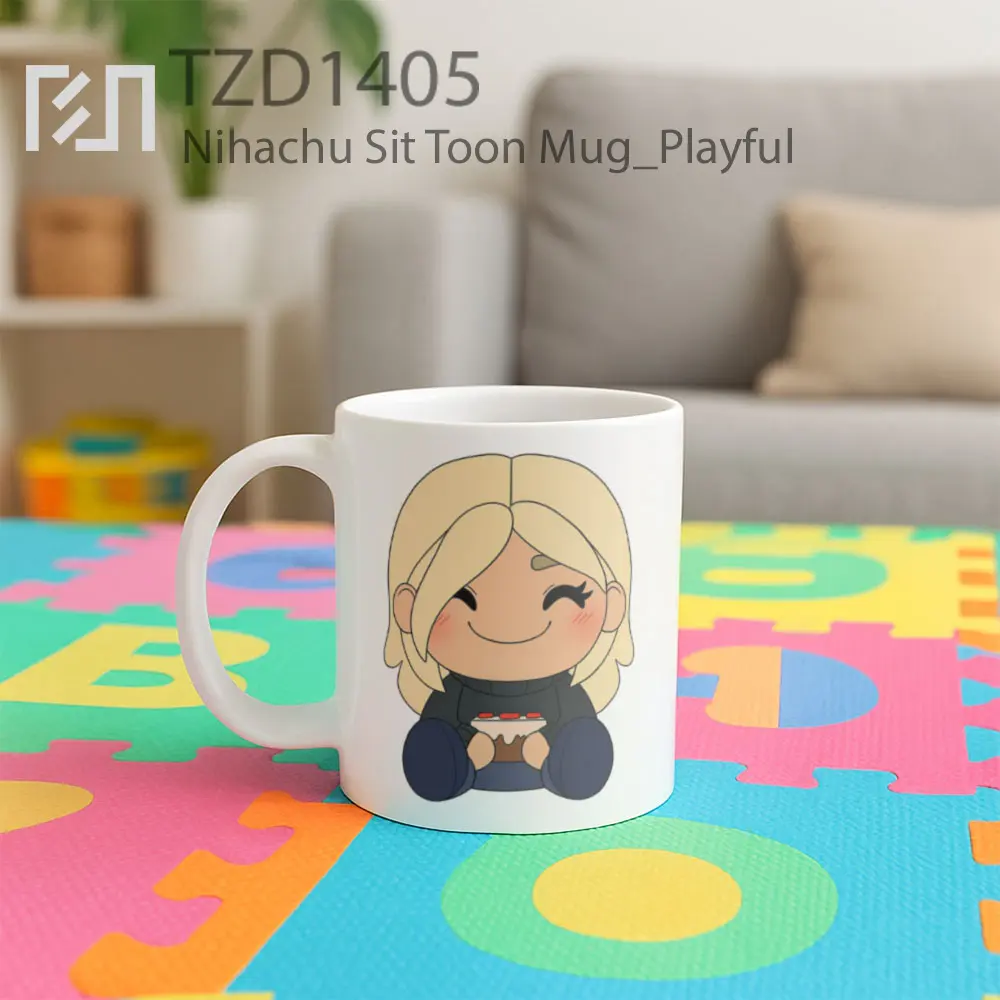 Nihachu Sit Toon Mug - All-side / Desain