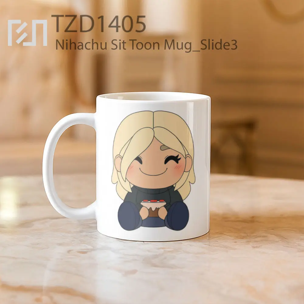 Nihachu Sit Toon Mug - All-side / Desain