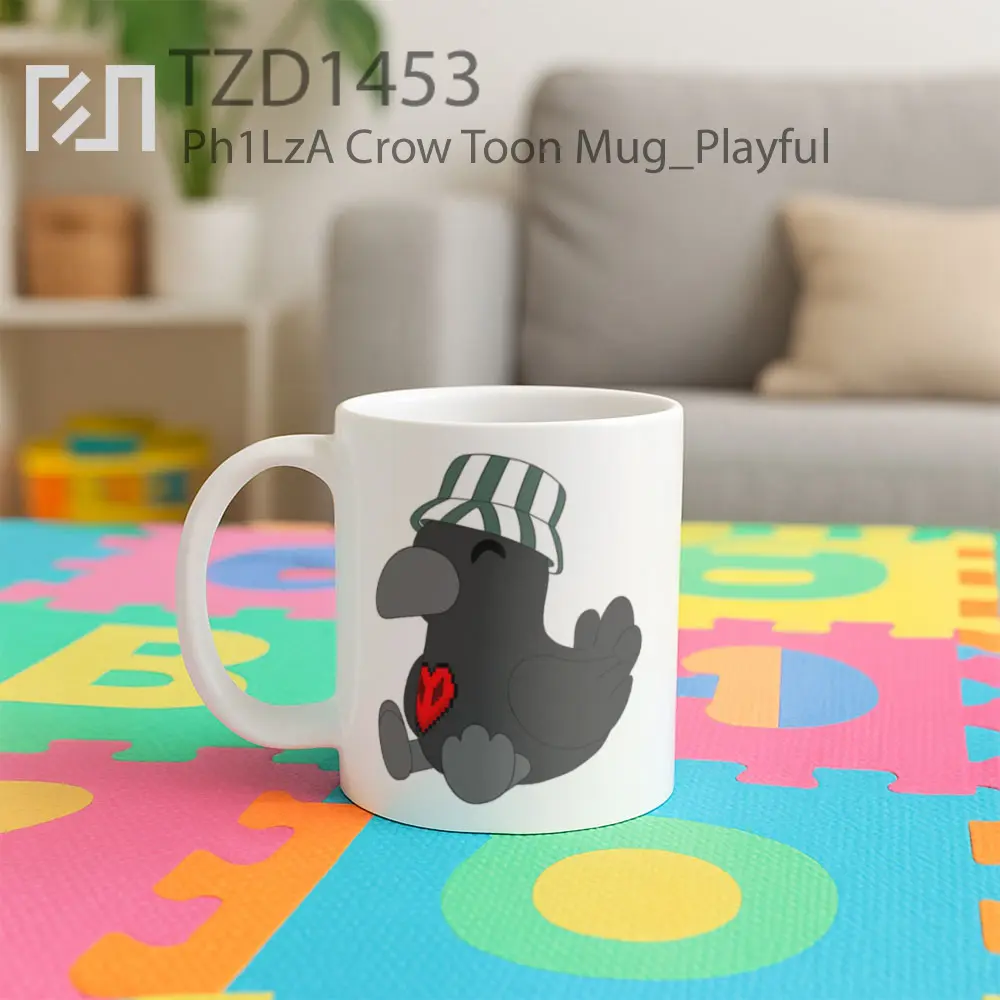 Ph1LzA Crow Toon Mug - All-side / Desain