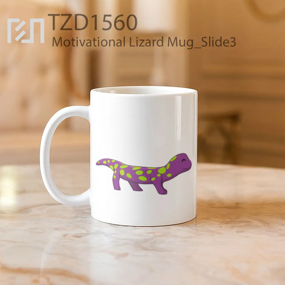 Motivational Lizard Mug - All-side / Desain