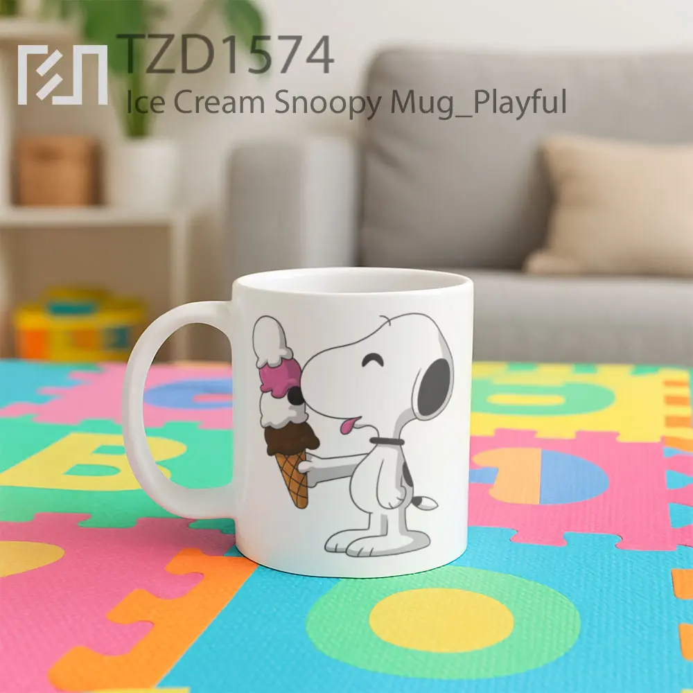 Ice Cream Snoopy Mug - All-side / Desain