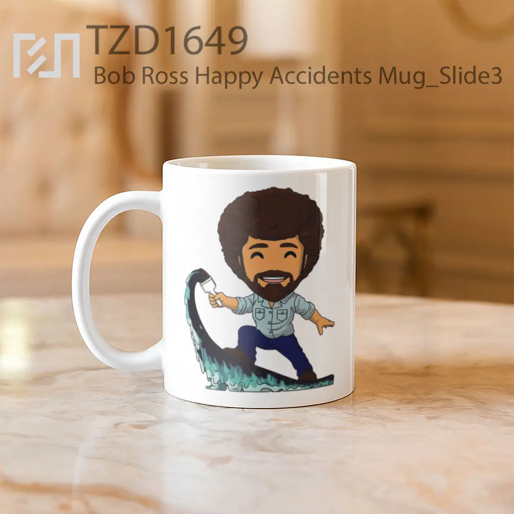 Bob Ross Happy Accidents Mug - All-side / Desain
