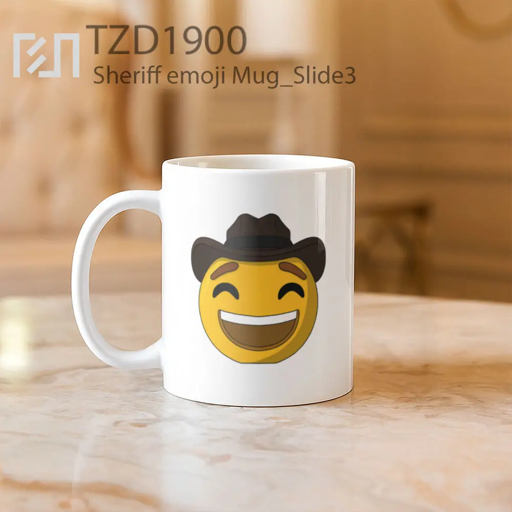 Sheriff emoji Mug - All-side / Desain