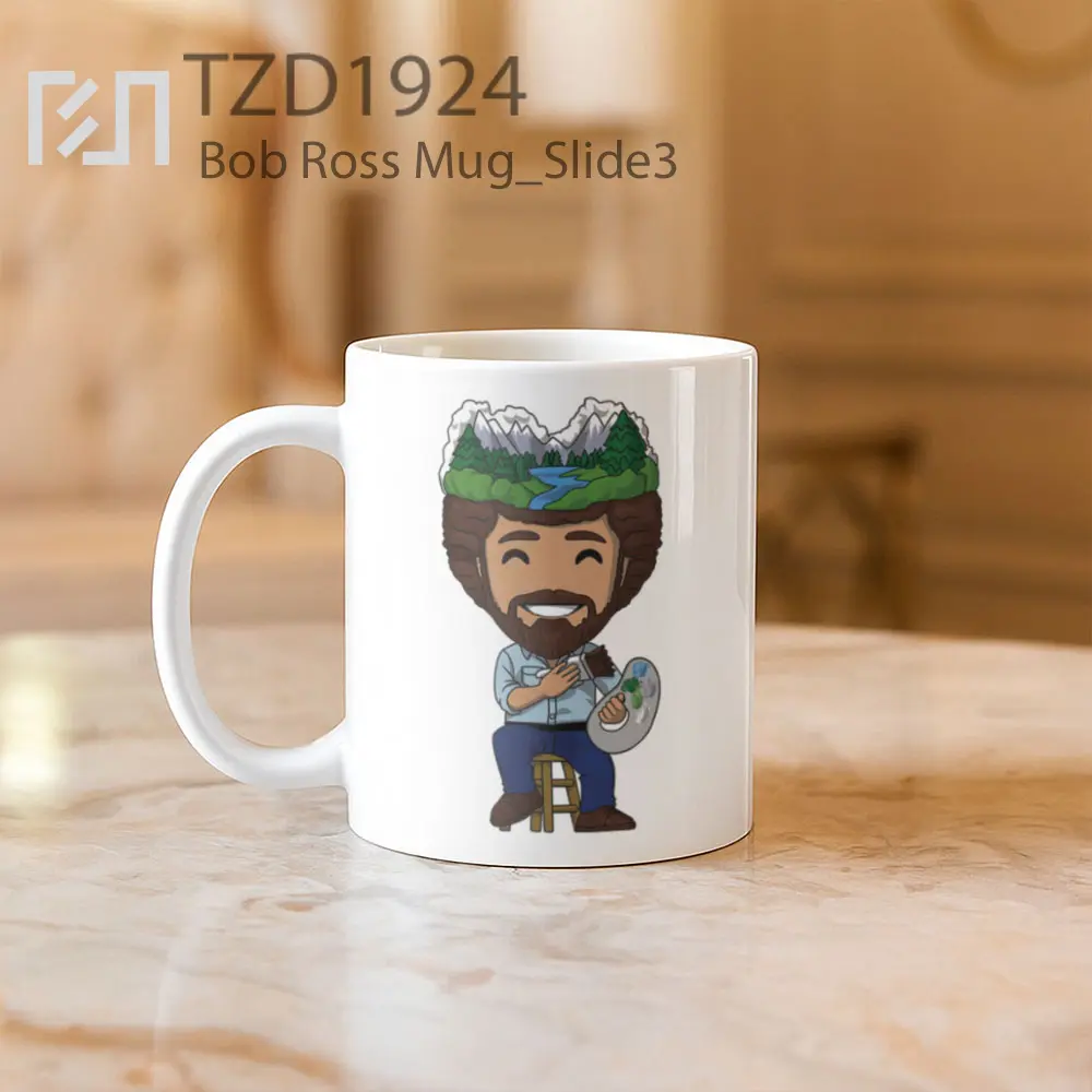 Bob Ross Mug - All-side / Desain