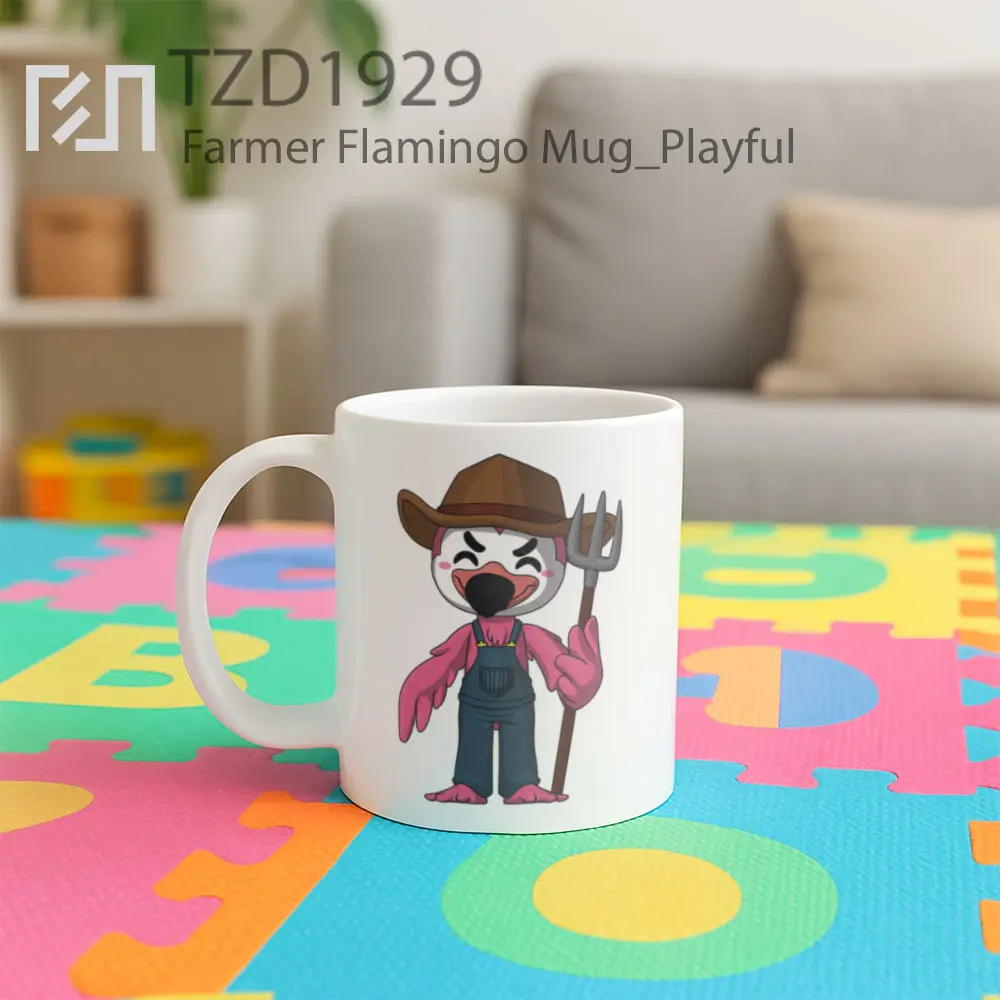 Farmer Flamingo Mug - All-side / Desain