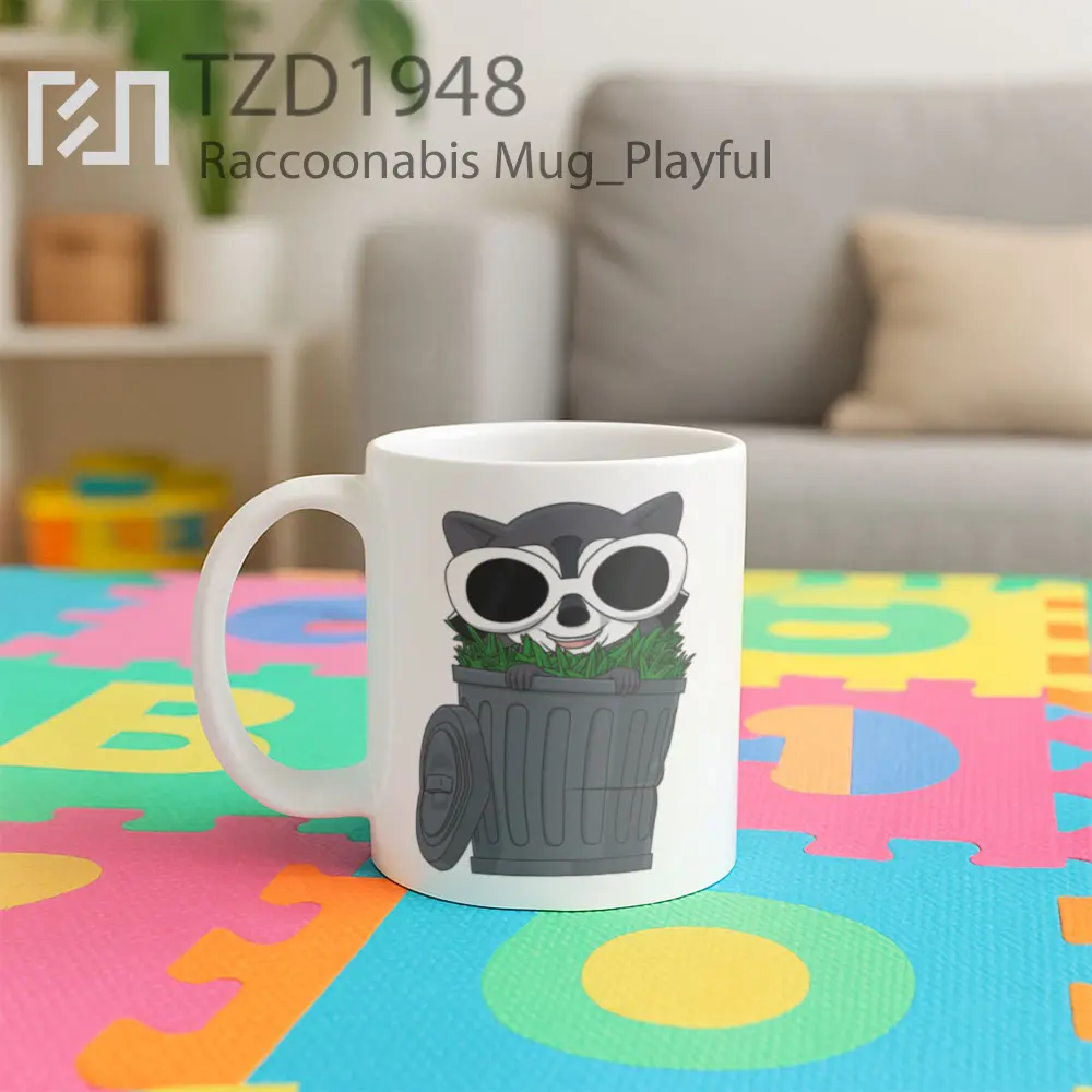 Raccoonabis Mug - All-side / Desain