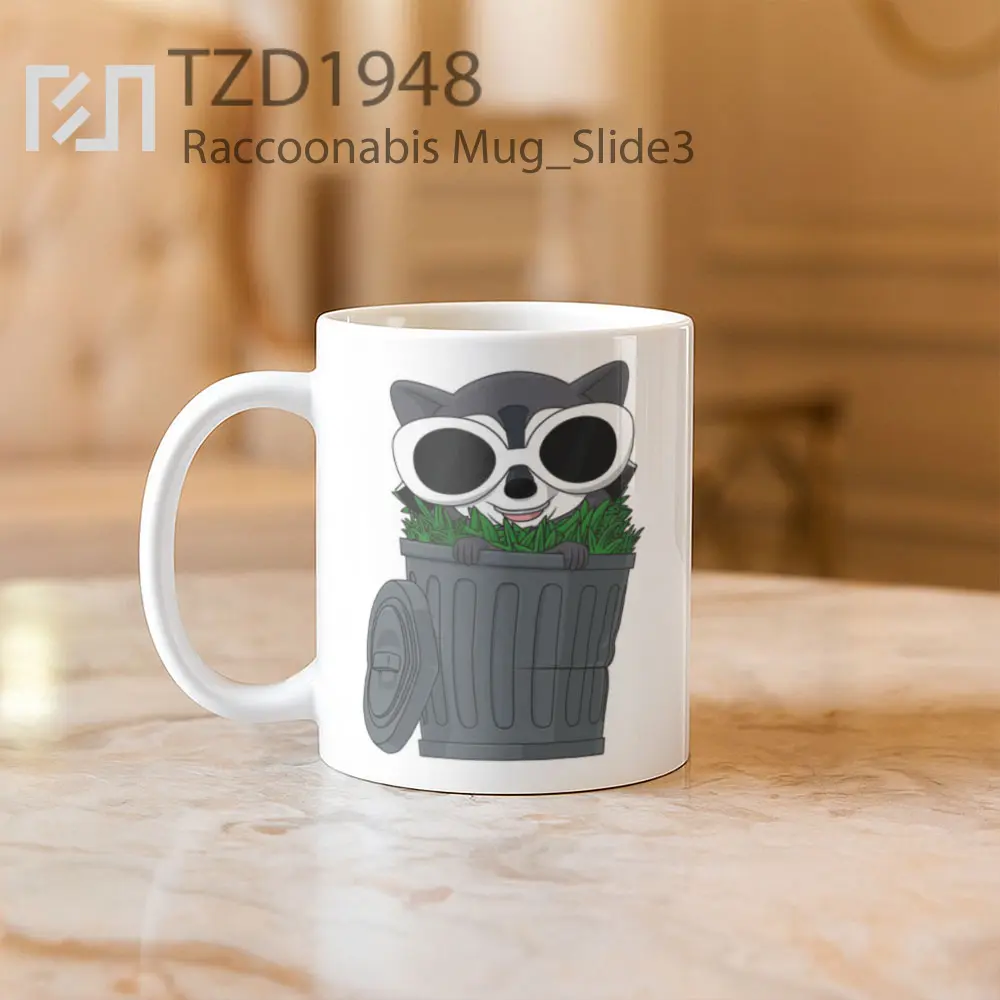 Raccoonabis Mug - All-side / Desain