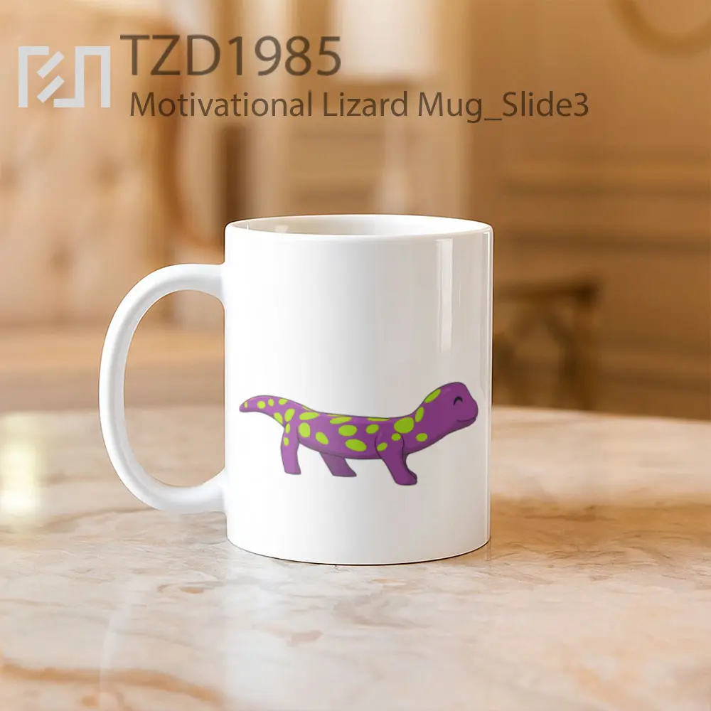 Motivational Lizard Mug - All-side / Desain