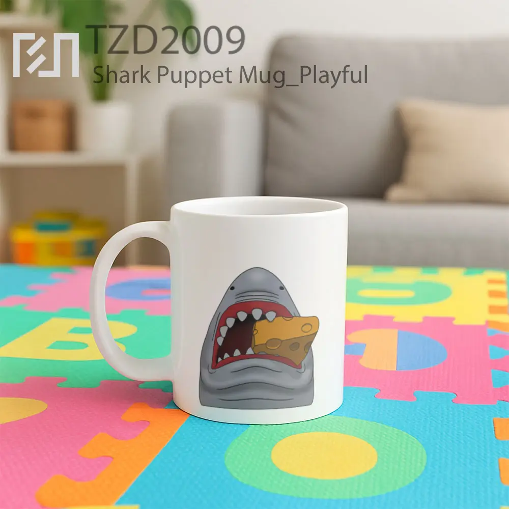 Shark Puppet Mug - All-side / Desain